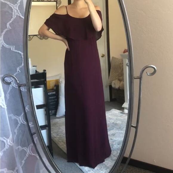 Show Me Your MuMu Dresses & Skirts - Show Me Your Mumu SMYM Caitlin merlot ruffle maxi dress NEW SMALL